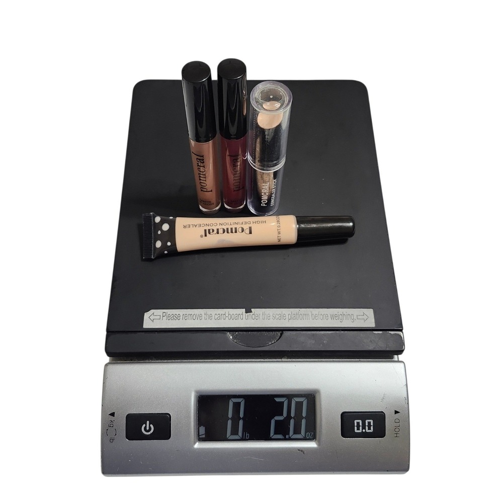 Pomcral 4pc Makeup Set HD Liquid & Stick Concealer 2 Matte Lip Gloss Nude Berry